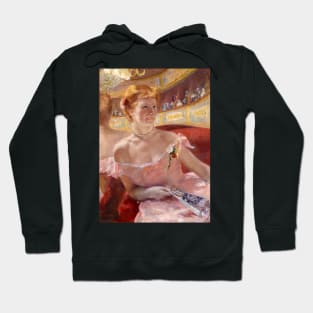 Woman with a Pearl Necklace in a Loge by Mary Cassatt Hoodie